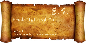 Erdélyi Iván névjegykártya