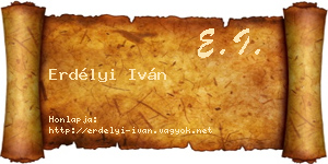Erdélyi Iván névjegykártya